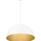 Z-Lite Vega 24" 3-Light Matte White Steel Frame Matte White and Gold Frame Pendant Light