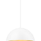 Z-Lite Vega 24" 3-Light Matte White Steel Frame Matte White and Gold Frame Pendant Light