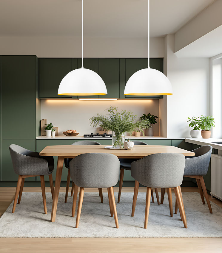 Z-Lite Vega 24" 3-Light Matte White Steel Frame Matte White and Gold Frame Pendant Light