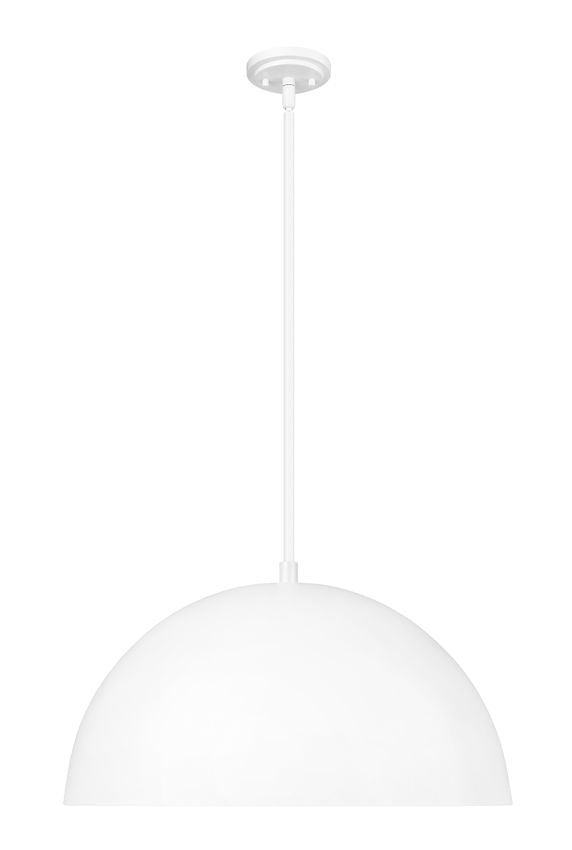 Z-Lite Vega 24" 3-Light Matte White Steel Frame Matte White and Gold Frame Pendant Light