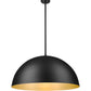 Z-Lite Vega 32" 3-Light Matte Black Steel Frame Matte Black and Gold Frame Pendant Light