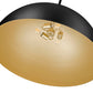 Z-Lite Vega 32" 3-Light Matte Black Steel Frame Matte Black and Gold Frame Pendant Light