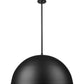 Z-Lite Vega 32" 3-Light Matte Black Steel Frame Matte Black and Gold Frame Pendant Light