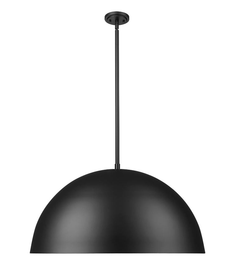 Z-Lite Vega 32" 3-Light Matte Black Steel Frame Matte Black and Gold Frame Pendant Light