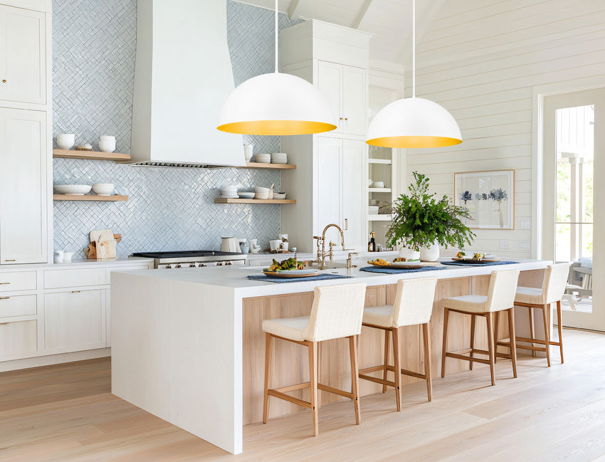 Z-Lite Vega 32" 3-Light Matte White Steel Frame Matte White and Gold Frame Pendant Light