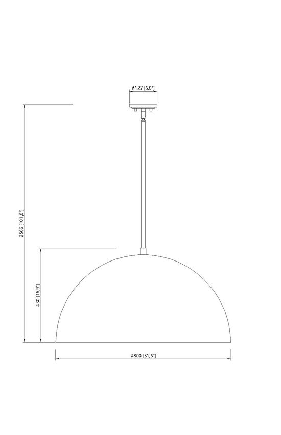 Z-Lite Vega 32" 3-Light Matte White Steel Frame Matte White and Gold Frame Pendant Light