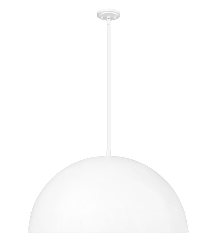 Z-Lite Vega 32" 3-Light Matte White Steel Frame Matte White and Gold Frame Pendant Light