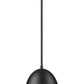 Z-Lite Vega 8" 1-Light Matte Black Steel Frame Matte Black and Gold Frame Pendant Light