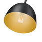 Z-Lite Vega 8" 1-Light Matte Black Steel Frame Matte Black and Gold Frame Pendant Light