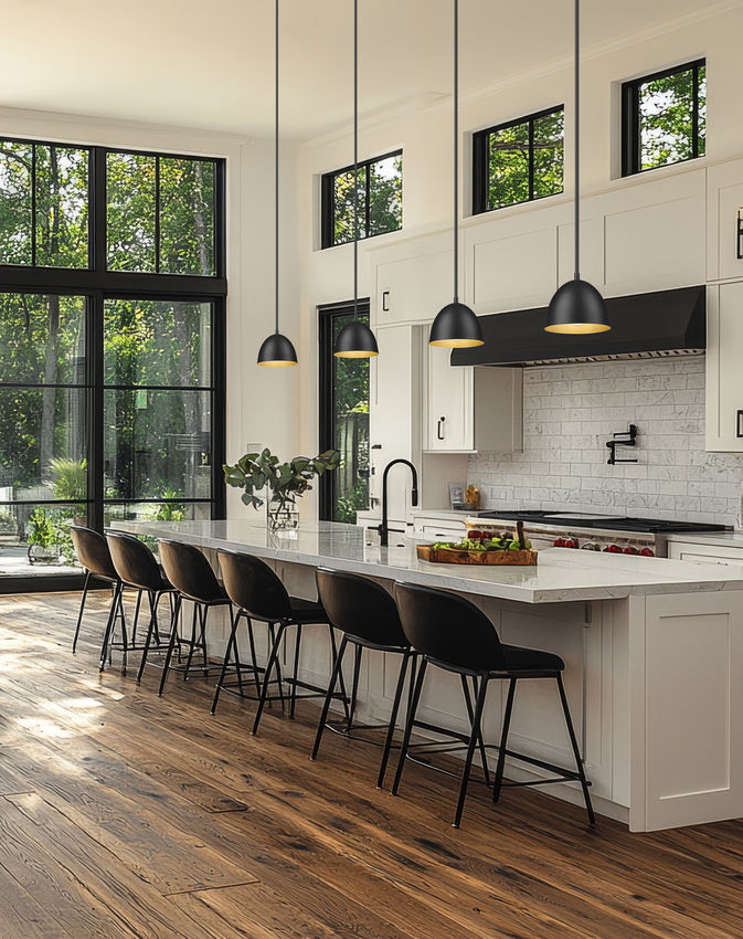 Z-Lite Vega 8" 1-Light Matte Black Steel Frame Matte Black and Gold Frame Pendant Light