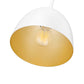 Z-Lite Vega 8" 1-Light Matte White Steel Frame Matte White and Gold Frame Pendant Light