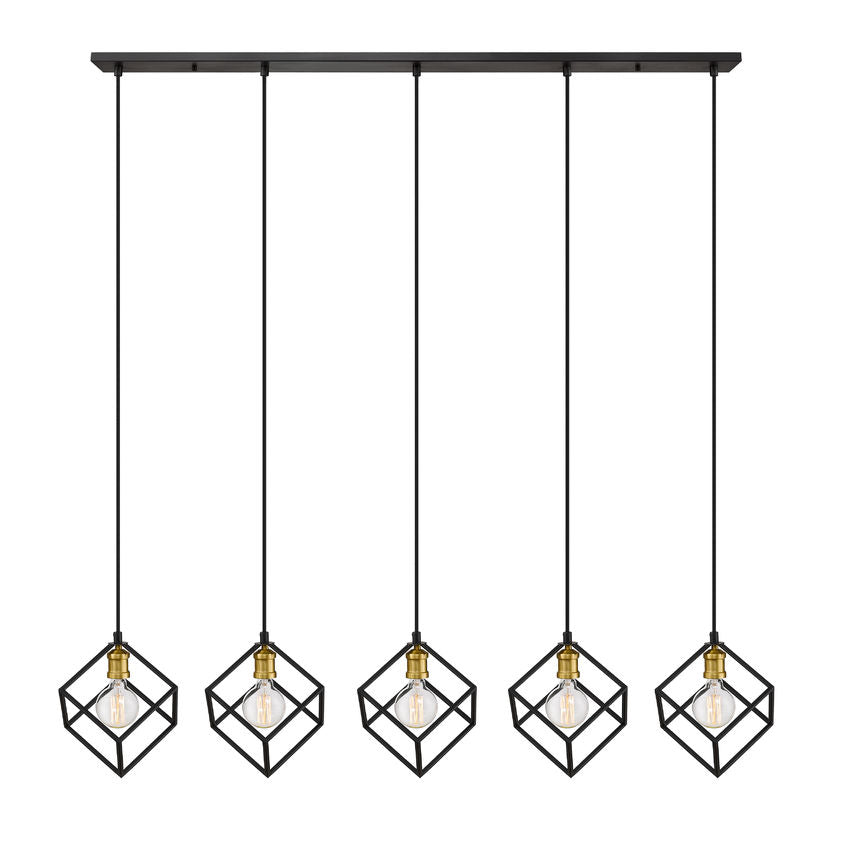 Z-Lite Vertical 10" 5-Light Bronze and Olde Brass Steel Island Light