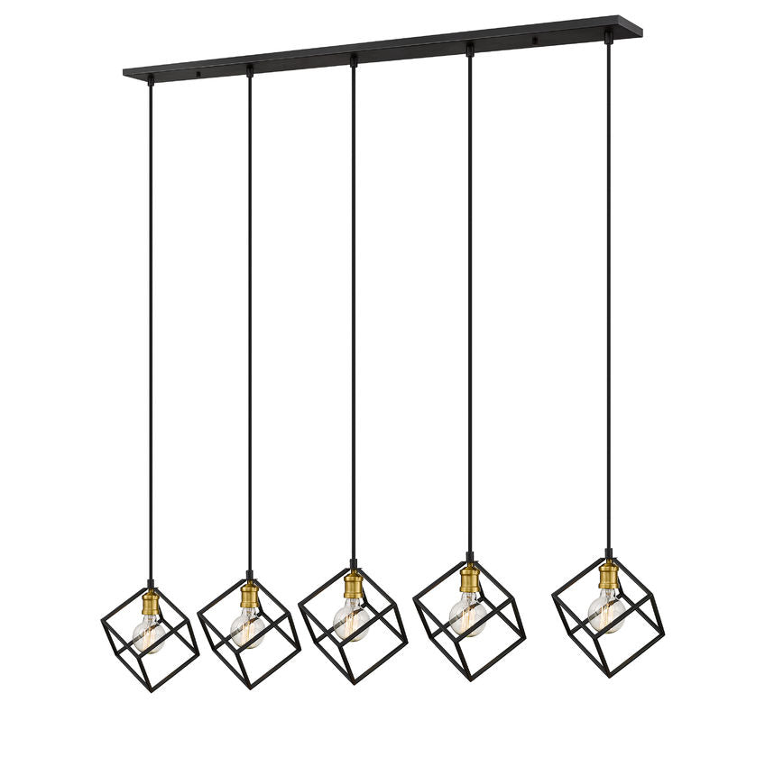 Z-Lite Vertical 10" 5-Light Bronze and Olde Brass Steel Island Light