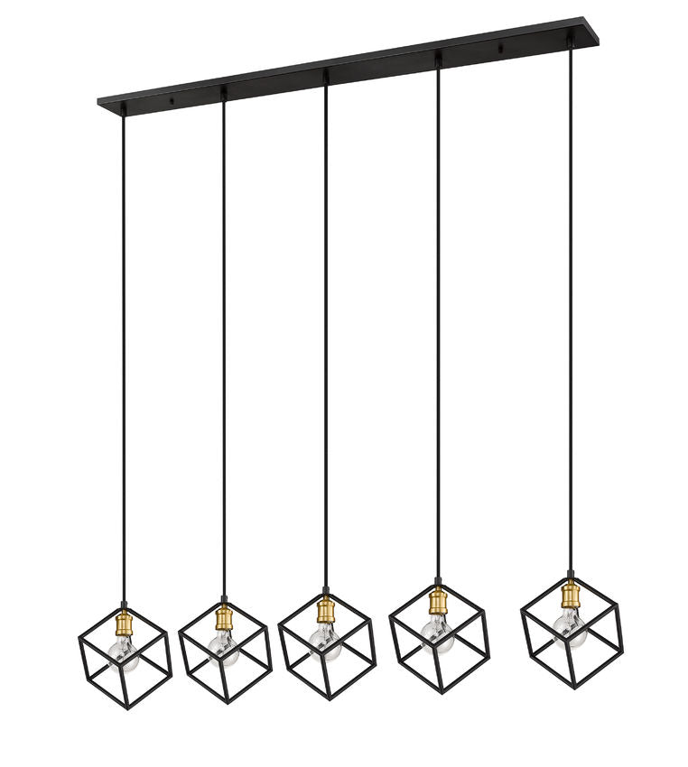 Z-Lite Vertical 10" 5-Light Bronze and Olde Brass Steel Island Light