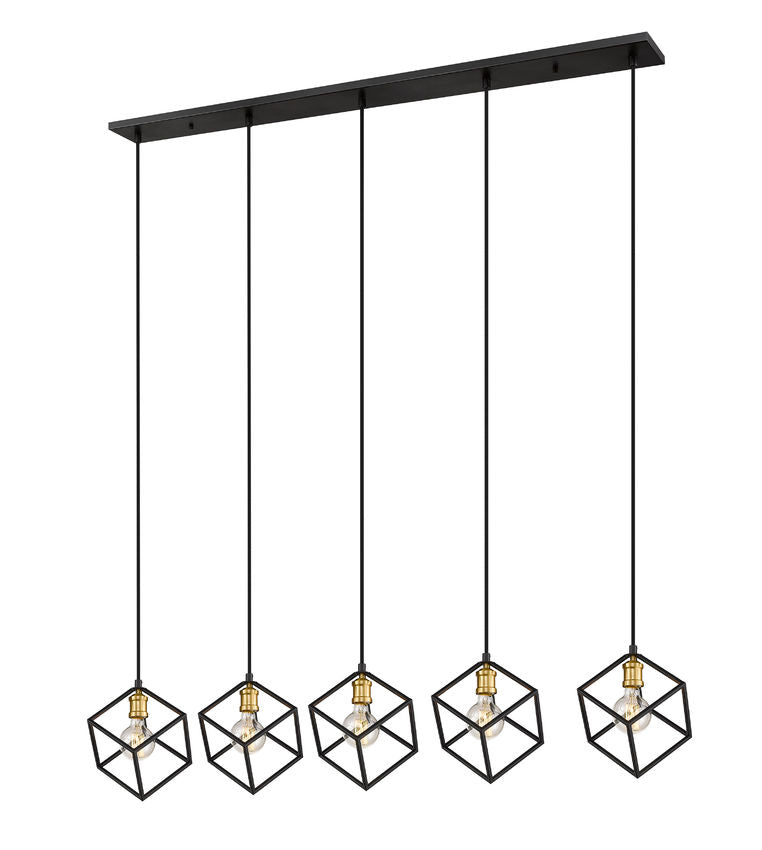 Z-Lite Vertical 10" 5-Light Bronze and Olde Brass Steel Island Light