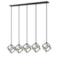 Z-Lite Vertical 10" 5-Light Matte Black and Brushed Nickel Steel Island Light