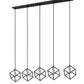Z-Lite Vertical 10" 5-Light Matte Black and Brushed Nickel Steel Island Light