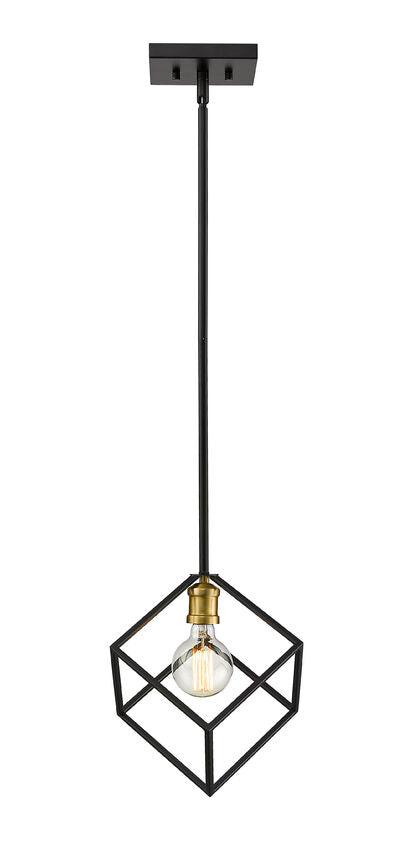 Z-Lite Vertical 11" 1-Light Bronze and Olde Brass Pendant Light