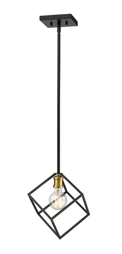 Z-Lite Vertical 11" 1-Light Bronze and Olde Brass Pendant Light