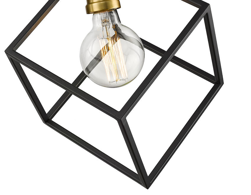 Z-Lite Vertical 11" 1-Light Bronze and Olde Brass Pendant Light