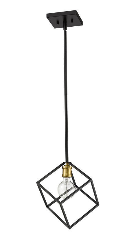 Z-Lite Vertical 11" 1-Light Bronze and Olde Brass Pendant Light