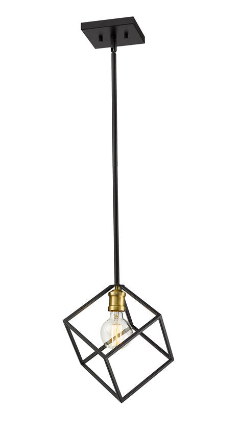Z-Lite Vertical 11" 1-Light Bronze and Olde Brass Pendant Light