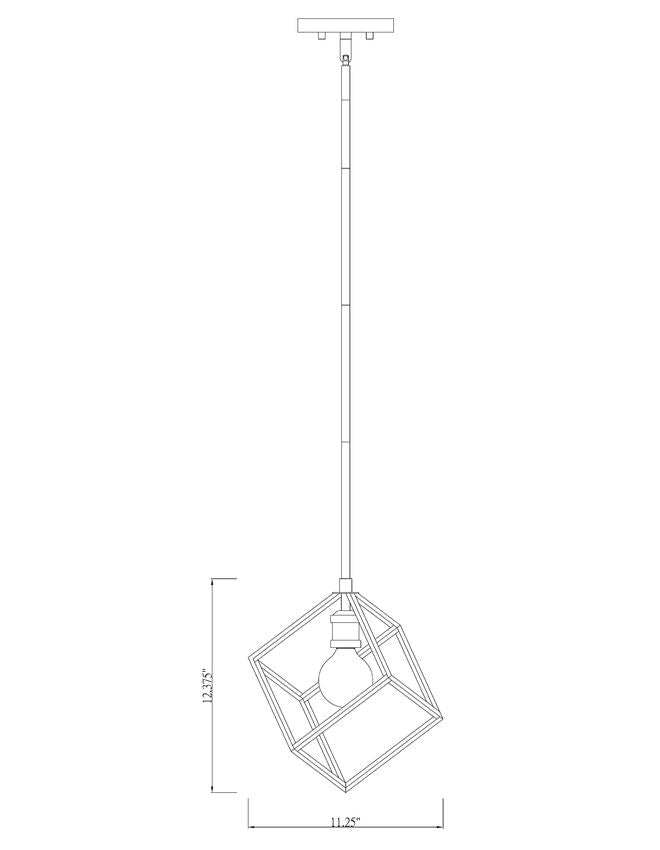 Z-Lite Vertical 11" 1-Light Matte Black and Brushed Nickel Pendant Light