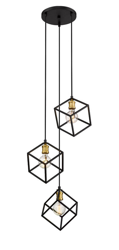 Z-Lite Vertical 18" 3-Light Bronze and Olde Brass Pendant Light