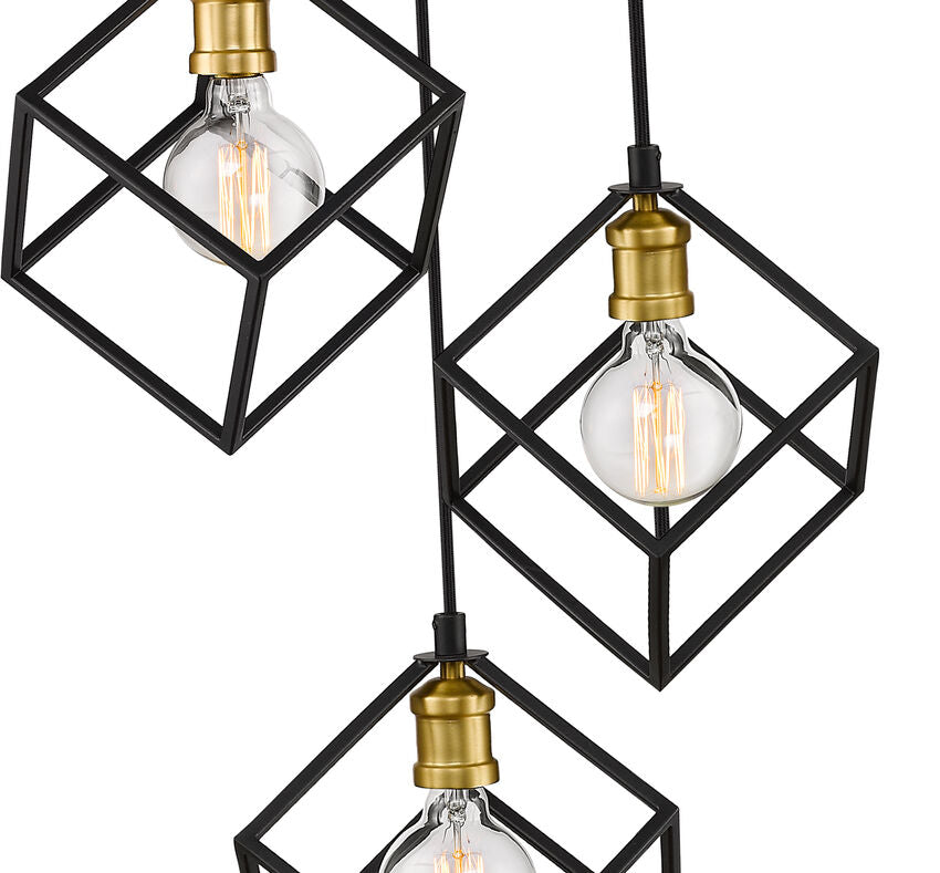 Z-Lite Vertical 18" 3-Light Bronze and Olde Brass Pendant Light