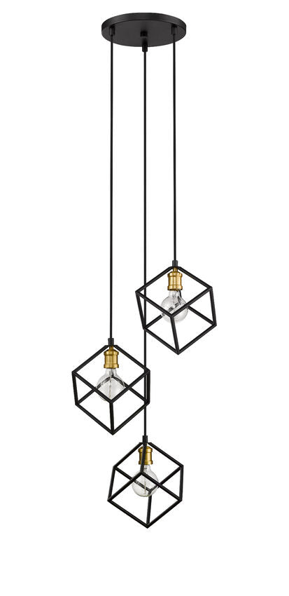 Z-Lite Vertical 18" 3-Light Bronze and Olde Brass Pendant Light