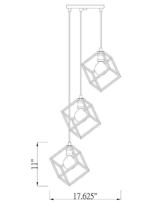 Z-Lite Vertical 18" 3-Light Bronze and Olde Brass Pendant Light