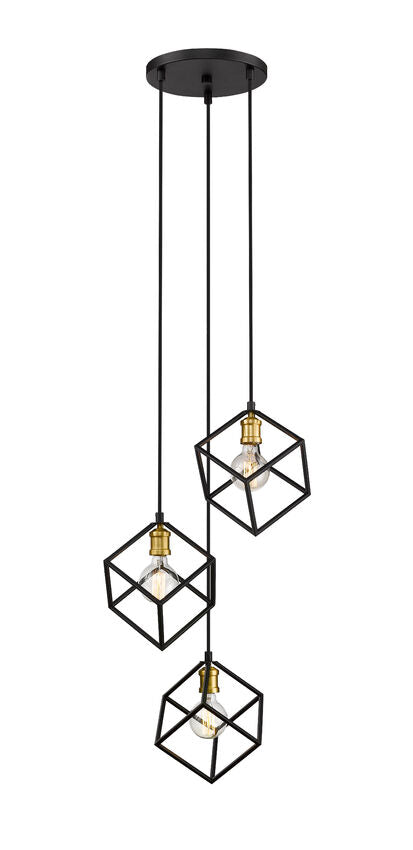 Z-Lite Vertical 18" 3-Light Bronze and Olde Brass Pendant Light