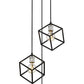 Z-Lite Vertical 18" 3-Light Matte Black and Brushed Nickel Pendant Light