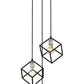Z-Lite Vertical 18" 3-Light Matte Black and Brushed Nickel Pendant Light