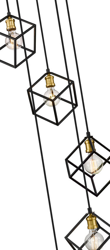 Z-Lite Vertical 21" 5-Light Bronze and Olde Brass Pendant Light