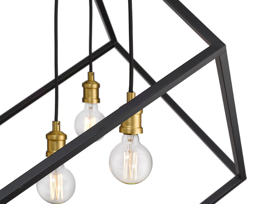 Z-Lite Vertical 24" 4-Light Bronze and Olde Brass Pendant Light