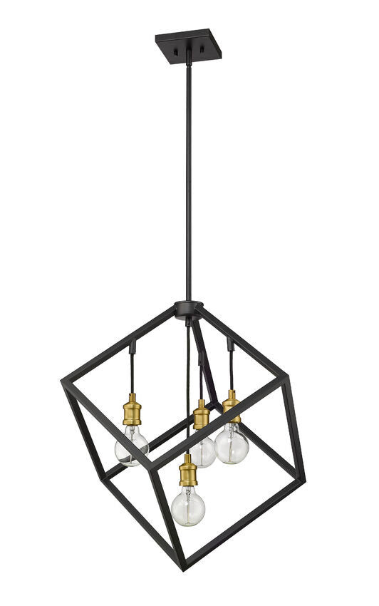 Z-Lite Vertical 24" 4-Light Bronze and Olde Brass Pendant Light