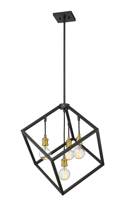 Z-Lite Vertical 24" 4-Light Bronze and Olde Brass Pendant Light