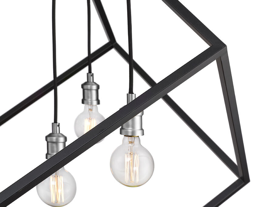Z-Lite Vertical 24" 4-Light Matte Black and Brushed Nickel Pendant Light