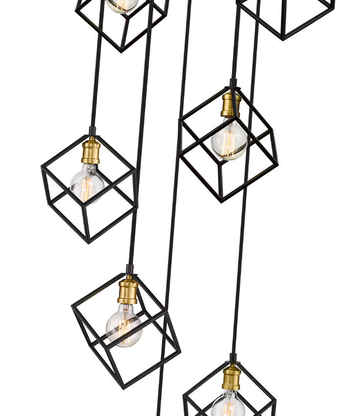 Z-Lite Vertical 24" 7-Light Bronze and Olde Brass Pendant Light