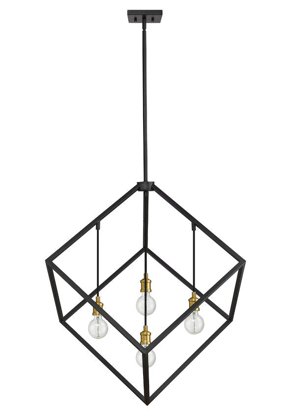Z-Lite Vertical 34" 4-Light Bronze and Olde Brass Pendant Light
