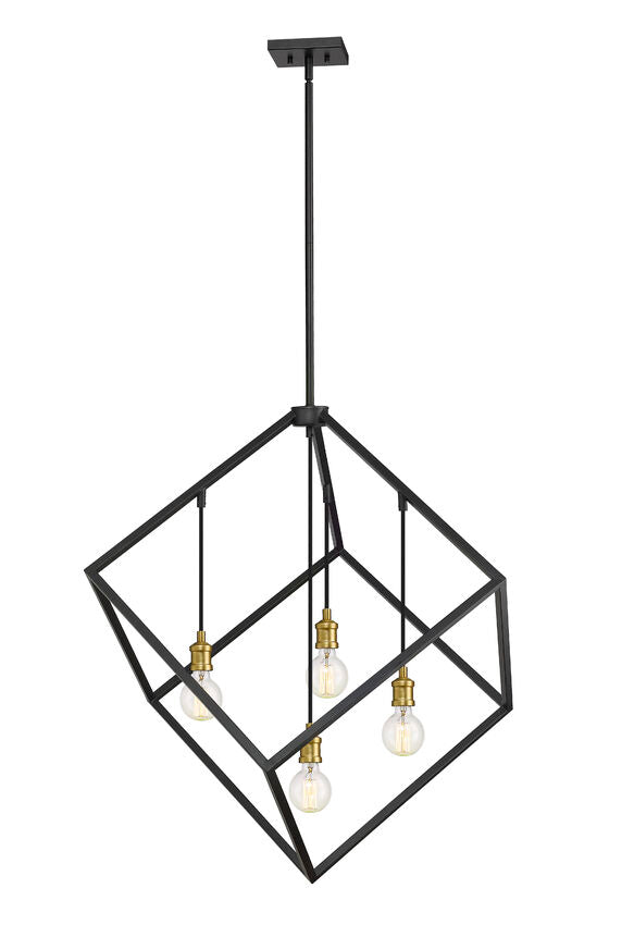 Z-Lite Vertical 34" 4-Light Bronze and Olde Brass Pendant Light