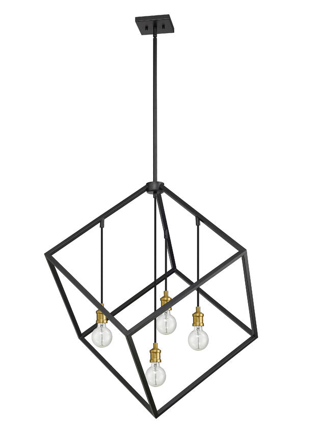 Z-Lite Vertical 34" 4-Light Bronze and Olde Brass Pendant Light