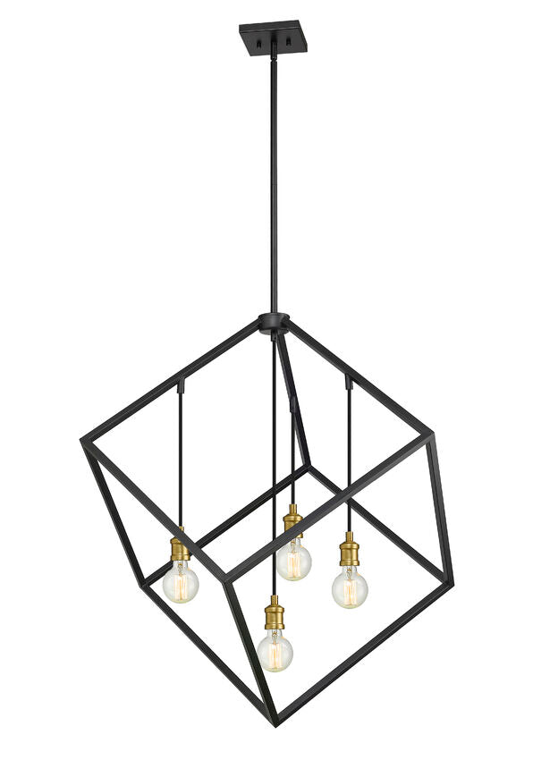 Z-Lite Vertical 34" 4-Light Bronze and Olde Brass Pendant Light