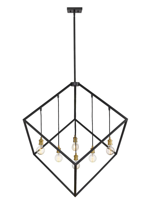 Z-Lite Vertical 44" 7-Light Bronze and Olde Brass Pendant Light
