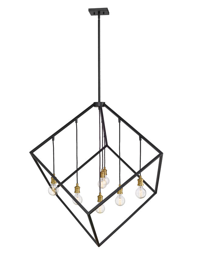 Z-Lite Vertical 44" 7-Light Bronze and Olde Brass Pendant Light