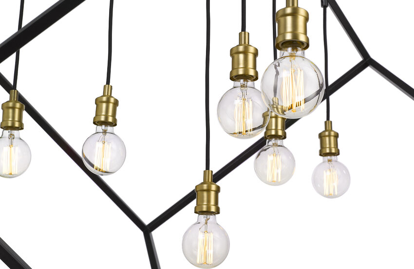 Z-Lite Vertical 44" 7-Light Bronze and Olde Brass Pendant Light