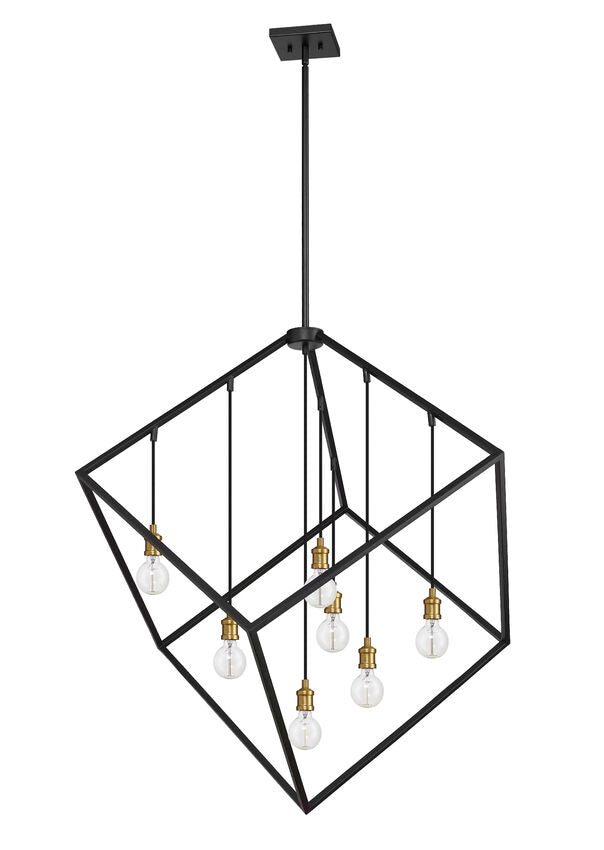 Z-Lite Vertical 44" 7-Light Bronze and Olde Brass Pendant Light