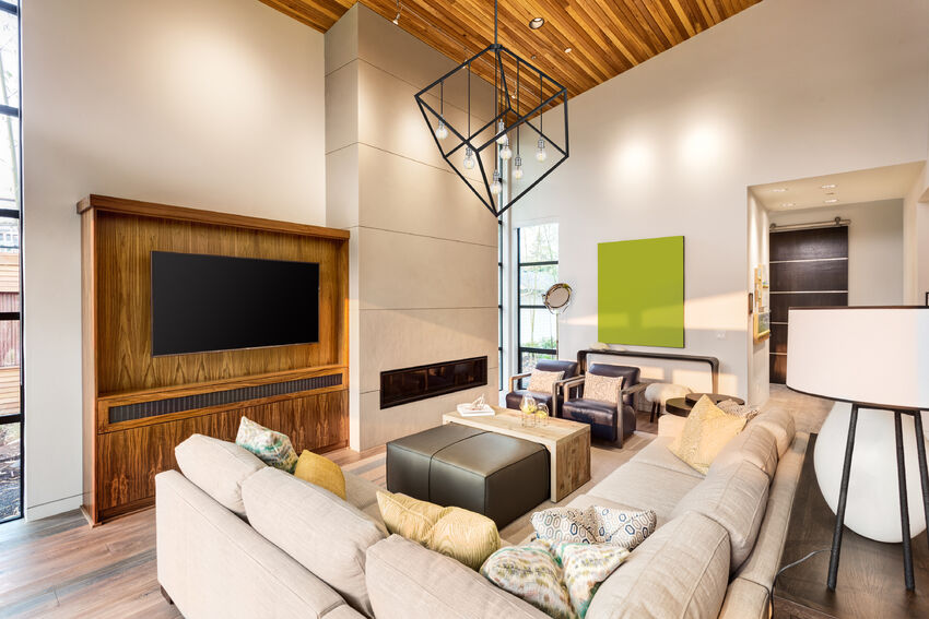 Z-Lite Vertical 44" 7-Light Matte Black and Brushed Nickel Pendant Light