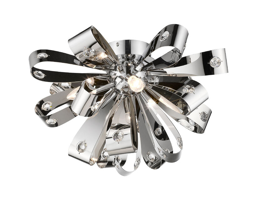 Z-Lite Vex 20" 5-Light Chrome Flush Mount Lighting